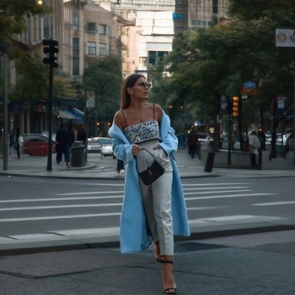 Zara Shimmery Multi-Color Stone Crop Top XS Blogger Favorite Festival Clubwear - Picture 3 of 11